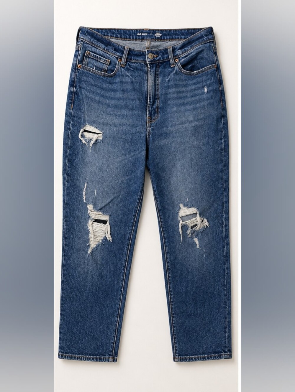 Old Navy Curvy OG Straight High-Waist Distressed Jeans – Size 16